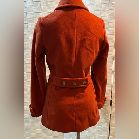 Hilary Radley Women's Double-Breasted Rust Wool Coat Size 2 - Picture 5 of 7